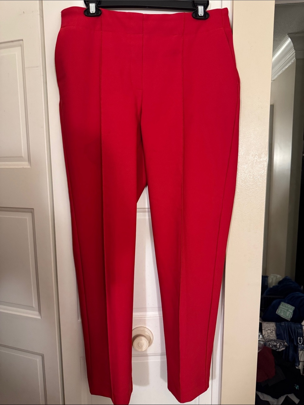 Rachel Zoe Bright Red Tailored Ponte Ankle Pants
